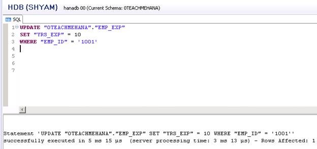 HANA SQL SELECT Statement Part 7