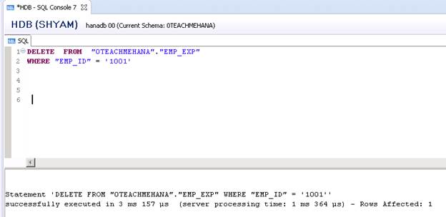 HANA SQL SELECT Statement Part 7