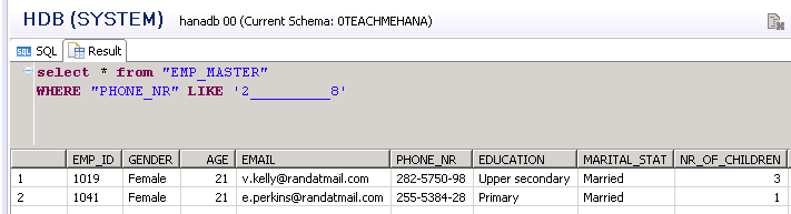 SQL SELECT Statement with WHERE LIKE