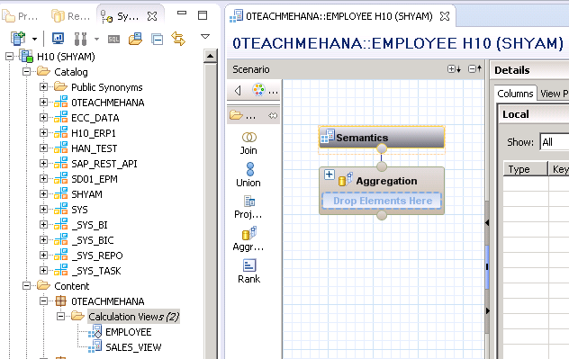 Rank function in sap hana calculation view