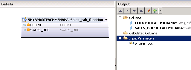 SAP HANA Table function