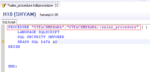 SAP HANA Stored Procedure