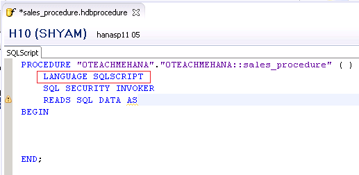 SAP HANA Stored Procedure