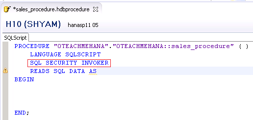 SAP HANA Stored Procedure