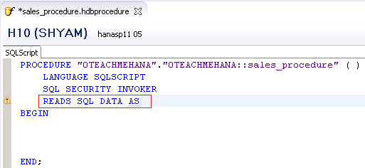 SAP HANA Stored Procedure