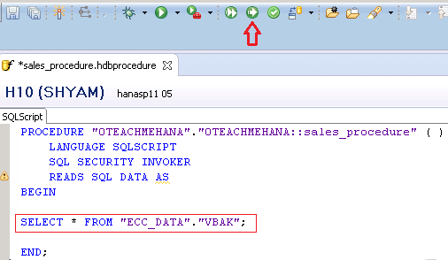 SAP HANA Stored Procedure