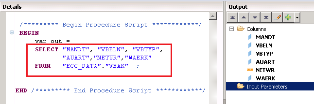 SAP HANA Scripted Calculation View