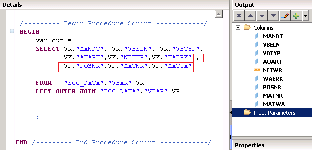 SAP HANA SAP HANA Calculation view using SQL script