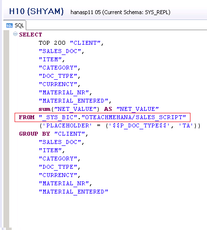 hana calculation view
