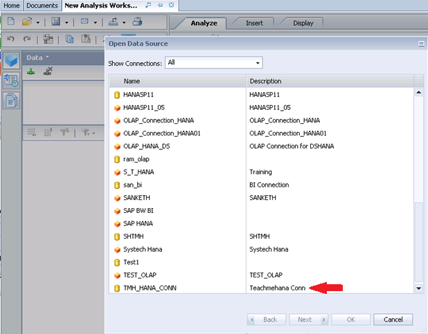 Analysis for OLAP