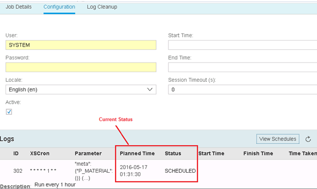 Schedule SAP HANA XS JOB