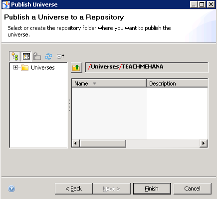SAP Business Objects Information design tool